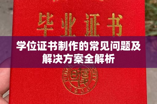 田林学位证书制作的常见问题及解决方案全解析